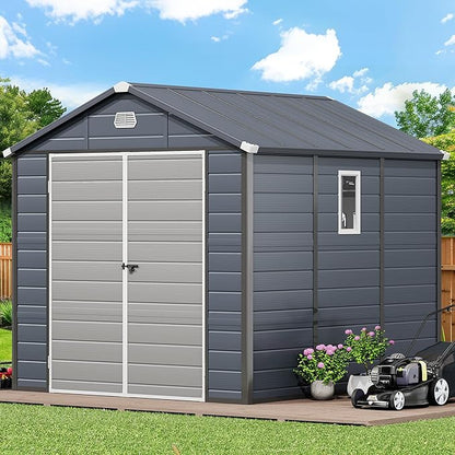 YITAHOME 8x9 FT Outdoor Storage Shed w/o Floor, All-Weather Plastic Shed - Image 3