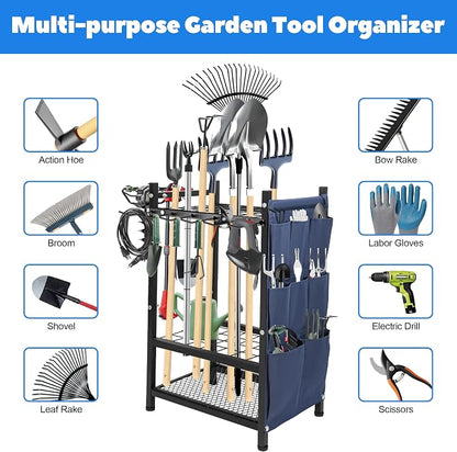 Garden Tool Rack Freestanding, Heavy Duty Garden Tool Organizer, 3-tier Tool - Image 4