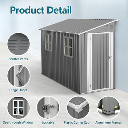 4 x 10 FT Metal Outdoor Storage Shed - Image 6