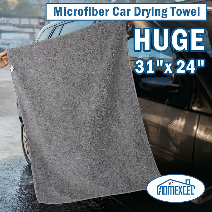 HOMEXCEL Professional Large Microfiber Car Drying Towels 4 Pack, Lint Free - Image 3