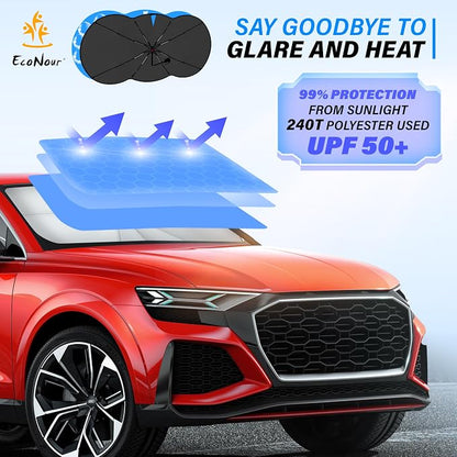 EcoNour Car Windshield Sunshade Umbrella | Foldable Car Umbrella Sun Shade - Image 2