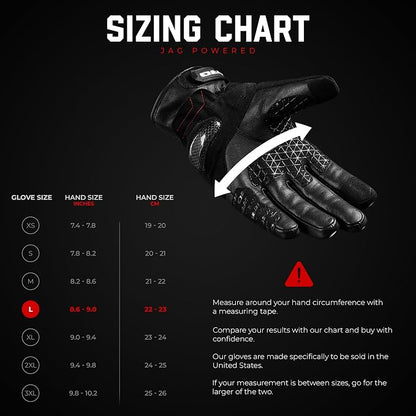 J.A.G. Leather Motorcycle Gloves - Image 7