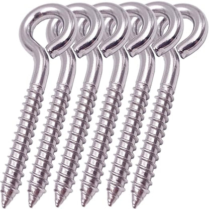 6-Pack 304 Stainless Steel Screw Eyes 3.2", Heavy Duty Screw in Eye Hooks Ring - Image 8