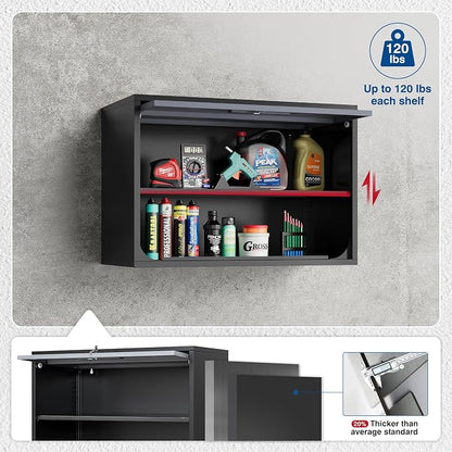 Metal Storage Cabinet Black&Gray Wall Cabinets - Image 5