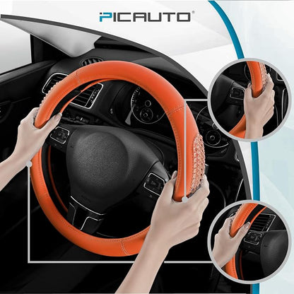 PIC AUTO Gel Particles Steering Wheel Cover, Universal Fit 14.5"-15.5" - Image 4