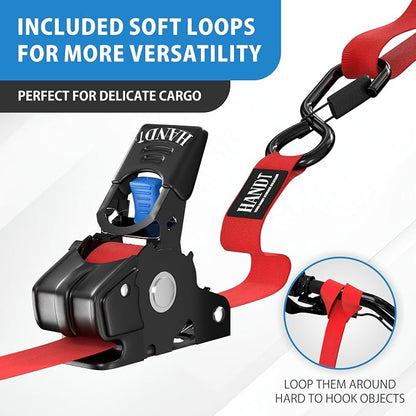 HandT USA Based Retractable Ratchet Straps 1in x 6ft - Image 5