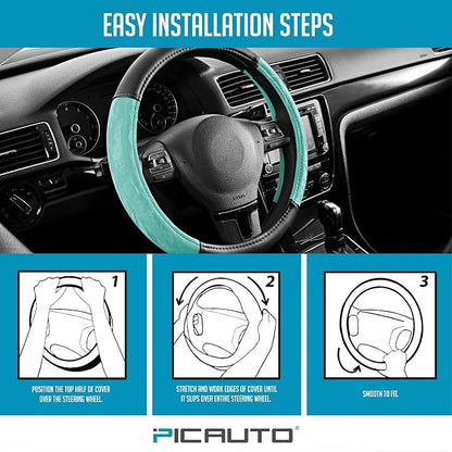 PIC AUTO Steering Wheel Cover, Silk Grain Leather Car Steering Wheel Protector - Image 7