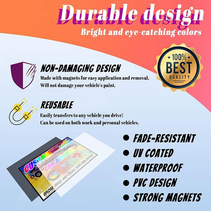 Custom Magnet Car Stickers, Personalised car Magnetic Signs - Image 2