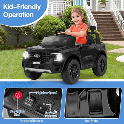 HONEY JOY Ride On Car, 12V Licensed Ford Ranger Electric Vehicle - Image 4
