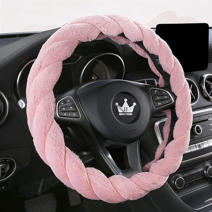 Luxury Fluffy Winter Car Steering Wheel Cover - Image 2