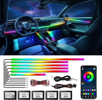 WEBUPAR Dreamcolor Acrylic Car Lights, 6 in 1 LED Strip Lights by WEBUPAR