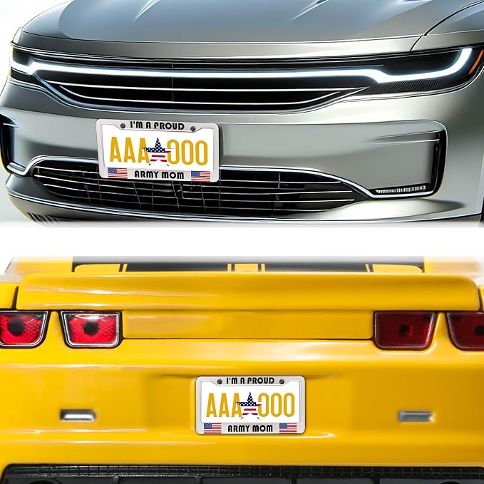 License Plate Frame Holder Black and White License Plate Frames I’m a Proud - Image 8