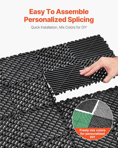 VEVOR Interlocking Drainage Mat, 12” x 12” Modular Interlocking Cushion - Image 5