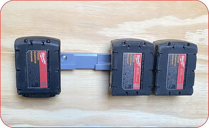 Milwaukee M18 Battery Holder | 4x 18V Battery Storage | Wall Mount | Grey ABS | - Image 3