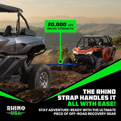 Rhino USA Recovery Tow Strap- 20024lb Break Strength- Emergency Recovery Strap - Image 7