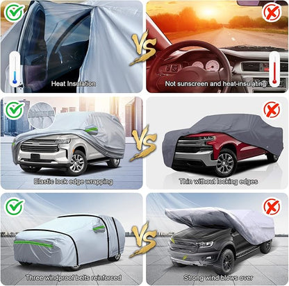 TUCAREST 6-Layers Premium Full Car Cover Hard Shell Zipper Design Waterproof - Image 6