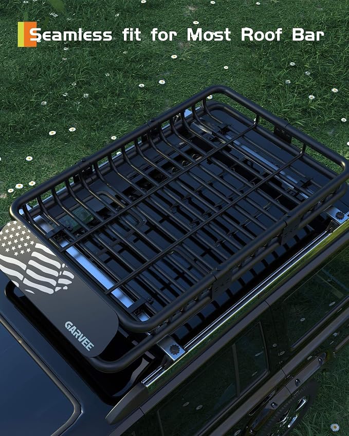 64" x 39" Universal Roof Rack Carrier Basket, 200 Lbs Capacity Car Cargo Rack - Image 7