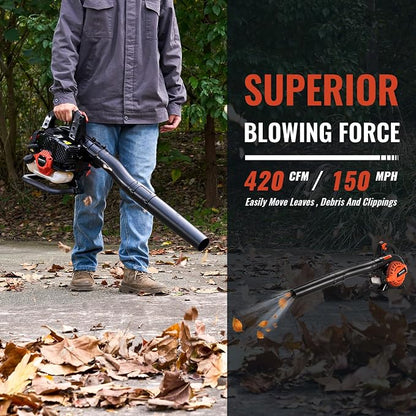 25CC Gas Leaf Blower 420-CFM, 2 Cycle Handheld Leaf Blower - Image 4