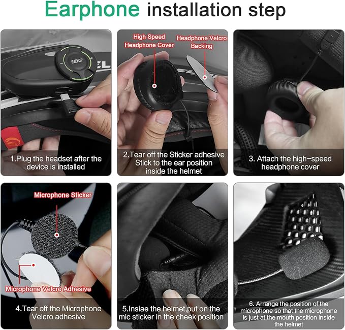 SolaMr Q8 Motorcycle Helmet Bluetooth Intercom Headset, 230hours Standby - Image 8