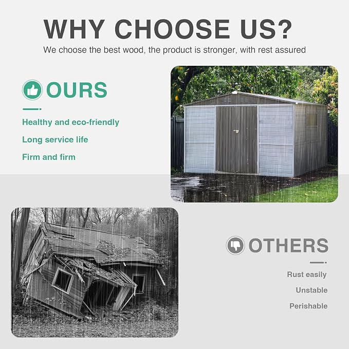 MyVoice 8x8 FT Wooden Outdoor Storage Shed - Image 7