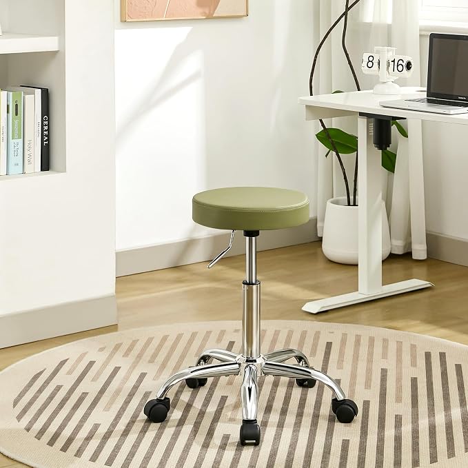 Office Drafting Chair, Adjustable Drafting Stool on Wheels 19.5’’-26.6’’ - Image 7