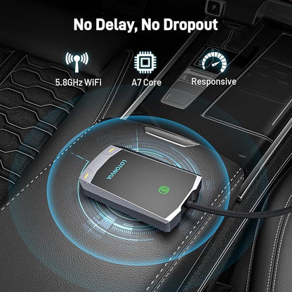 Wireless CarPlay Adapter for iPhone, Upgraded 5.8GHz Carplay Wireless Adapter - Image 4