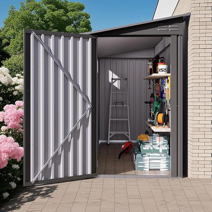 4 x 9 FT Lean to Shed with Windows, Metal Sheds & Outdoor Storage with 2 Vents by Unknown