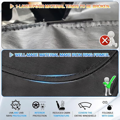 Windshield Sun Shade for 2018-2024 BMW X3 Accessories Thicken 6-Layer Front - Image 4