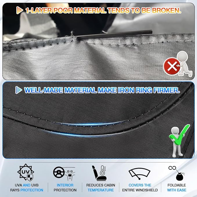 Windshield Sun Shade for 2022-2025 2026 Genesis GV70 Accessories Thicken - Image 4