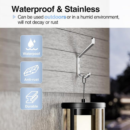 10-Pack Coat Hook for Hanging, Stainless Wall Hooks for Towel, Wall Mounted - Image 4