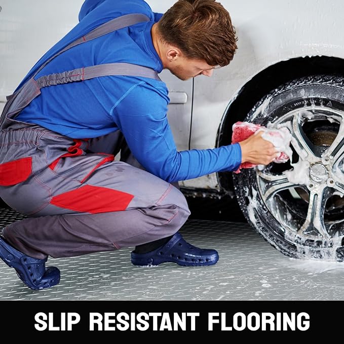 TUFFIOM 7'87'' x 22 FT Garage Floor Mat, Thickened Diamond Plate PVC Garage - Image 5