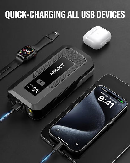 3000A Peak Car Jump Starter, Battery Booster - Image 5