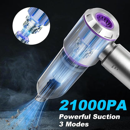 Car Vacuum Portable Cordless, 21000PA High Power, Mini Vacuum Cleaner, 4-in-1 - Image 2