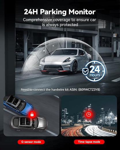 REDTIGER 4K Dash Cam Front and Rear, STARVIS 2 Sensor, Touch Screen 3.18" - Image 7