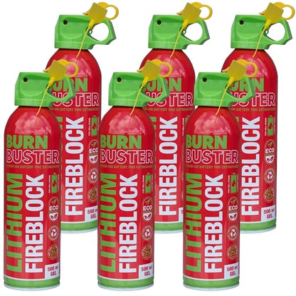 Lithium-Ion Fire Extinguishing Gel 6-Pack by BurnBusterFireSafetyGear