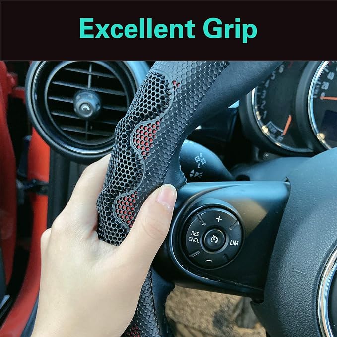 PINCTROT D Shaped 14.5-15 Inch Steering Wheel Cover Great Grip - Image 4