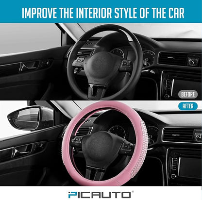 PIC AUTO Gel Particles Steering Wheel Cover, Universal Fit 14.5"-15.5" - Image 5