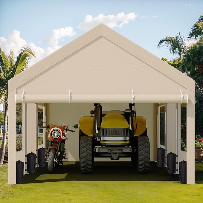 JY QAQA Carport, 10x20 FT Heavy Duty Carport - Image 7