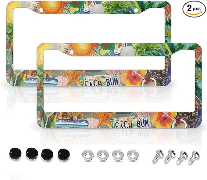 Summer Beach License Plate Frames by LMUCYISYIS