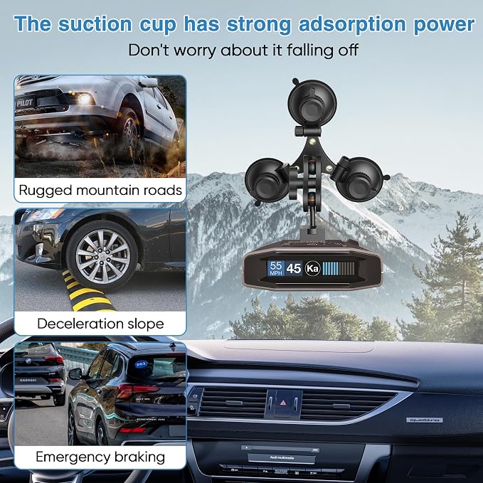 Radar Detector Mount, Triangular Suction Cup Mount, Windshield Radar Detector - Image 7