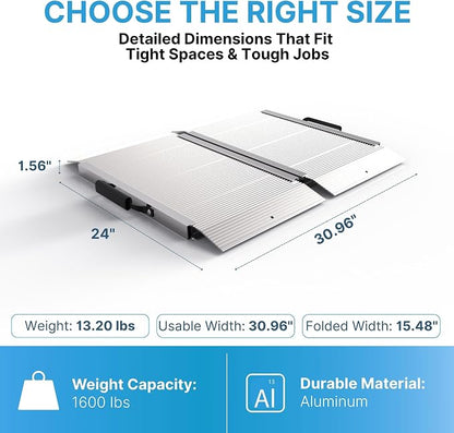 EZ-ACCESS TRAVERSE 2 Foot Durable Aluminum Singlefold Edgeless Curbless - Image 3