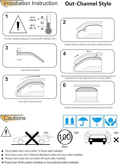 Side Window Deflector Visor Rain Guard - Image 8