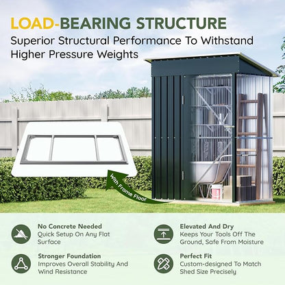 Breezz 5x3FT Vertical Outdoor Steel Storage Shed - Image 3