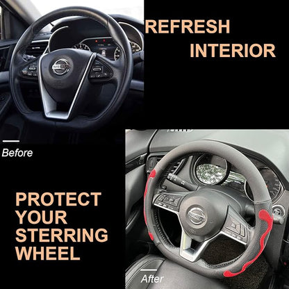 PINCTROT D Shaped Comfy Grip Steering Wheel Cover, Anti-Slip Design, Flat - Image 4