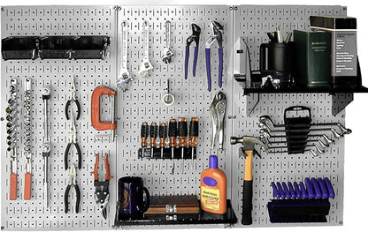 Wall Control Metal Pegboard Tool Organizer and Gray Metal Pegboard Pack - Image 2