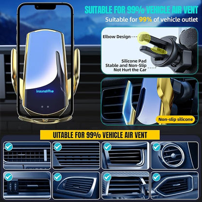 Wireless Car Charger, MAX 15W Fast Charging Auto Clamping, Sensing Phone Holder - Image 6