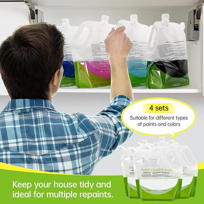 4 Pcs Paint Storage Pack Bags, 1.2L Reusable Paint Saver Bags - Image 7