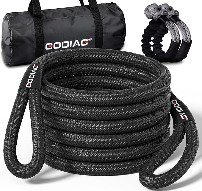 GODIAG 1"×30ft Kinetic Recovery Tow Rope Heavy Duty Energy Rope by GODIAG