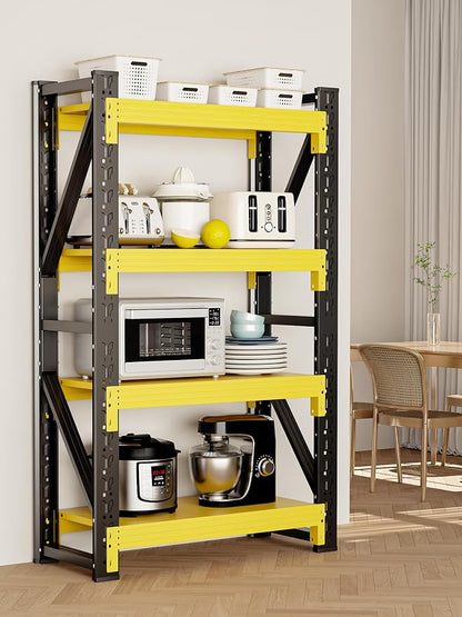 4-Tier Storage Shelves, Adjustable Industrial Metal Shelf System, 000lbs - Image 9
