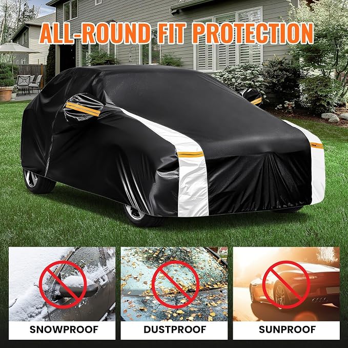 12-Layer Custom Fit Car Cover for Tesla Model S, Upgraded Waterproof - Image 6